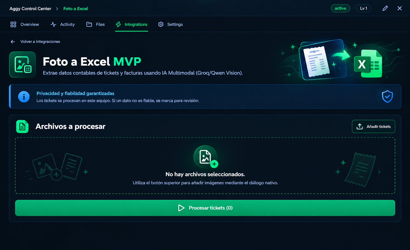 Vista de Foto a Excel